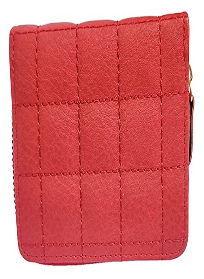 أليكسفيان محفظة صغيرة نسائية من أليكسفيان، حقيبة يد نسائية، محفظة نسائية/سيدات/فتيات، حامل بطاقات، 3 جيوب (نقشة مربعات حمراء) - Image 3